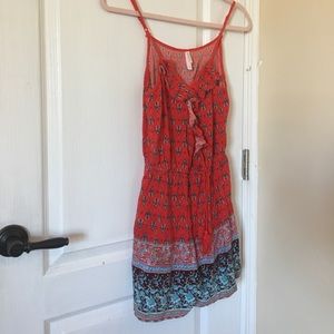 Romper red and bohemian hippie slim waist adjusts
